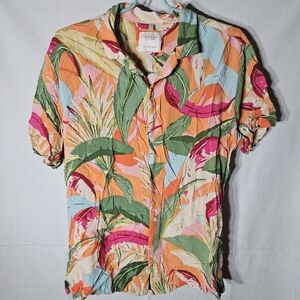 Cactus Man by Ricky Singh multi-coloured button-up shirt, large.